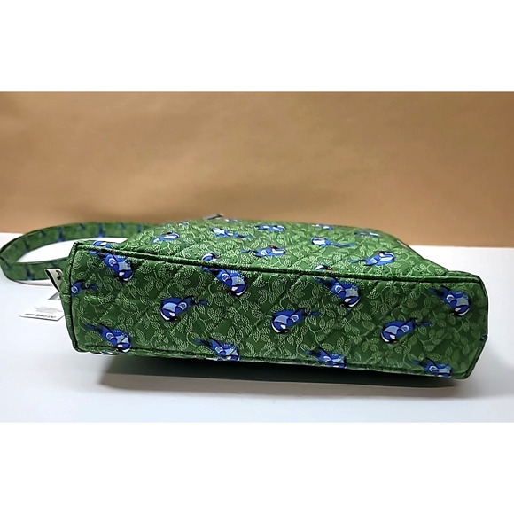 Vera Bradley Original Zip Hipster Green Birds Crossbody Bag (Bluebirds on Green) - Picture 3 of 12